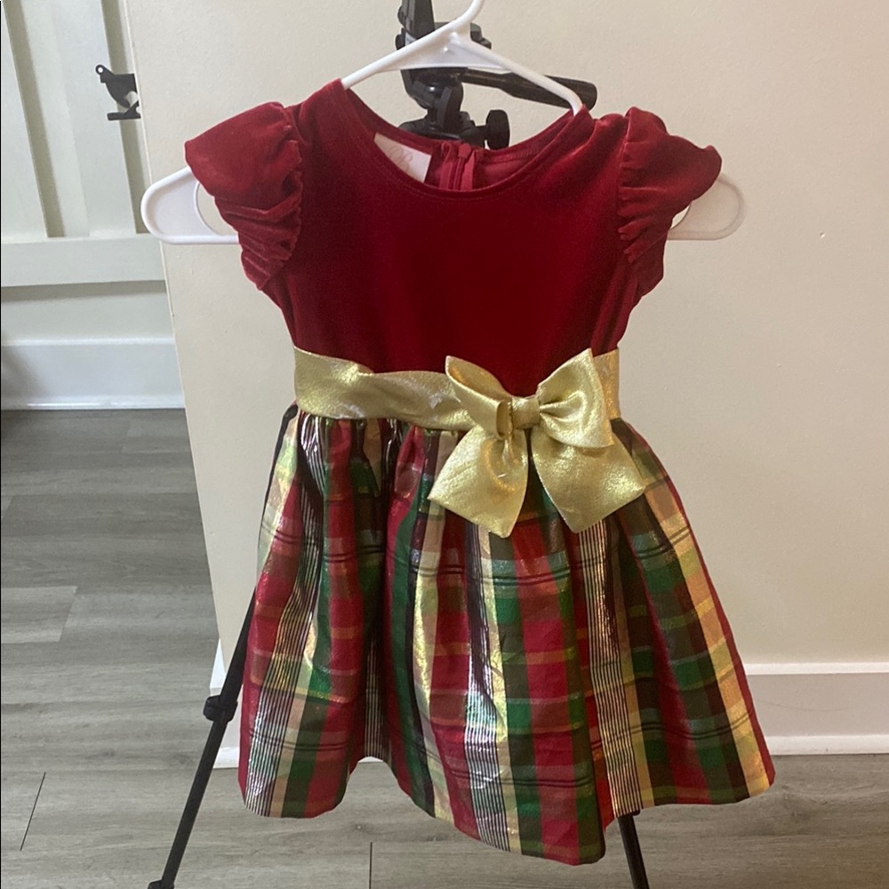 Elegant Red and Gold Kids Formal Dress